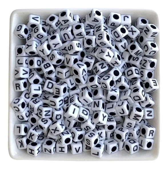 Miçanga Infantil Letra Preta E Branca Alfabeto 700pçs Aprox 0