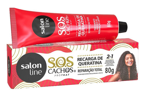 Salón Line S.o.s Cachos Recarga Queratina Para Rulos 80g 0
