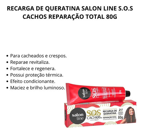 Salón Line S.o.s Cachos Recarga Queratina Para Rulos 80g 1