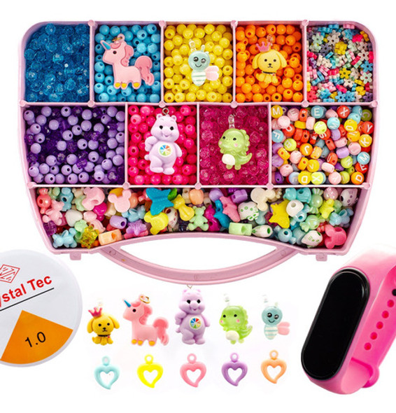 Kit De Miçangas Infantil Para Fazer Pulseiras 2200 Peças 0