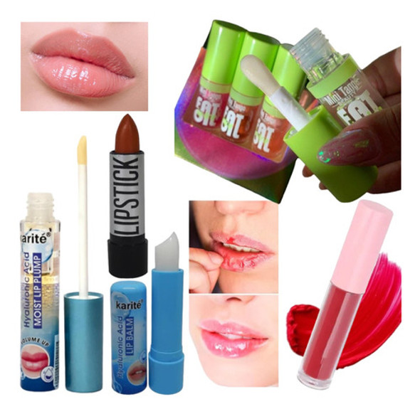 Set De Labiales Gloss Voluminizador Labial Lip Oil Balsamo 0