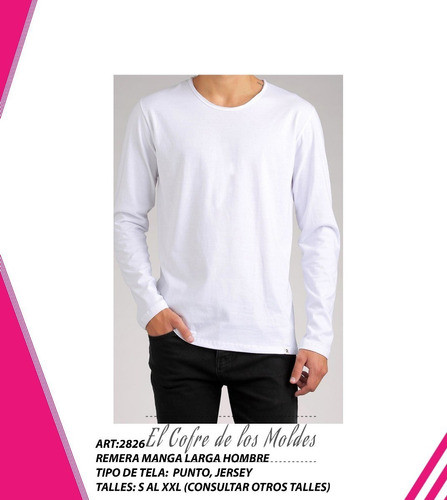 Molde Digital Remera Manga Larga Hombre Pack De 5 Talles! 1