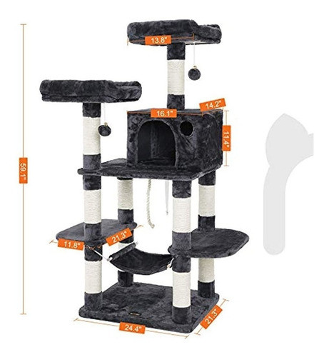 Feandrea Arbol De Gatos Multinivel Para Grandes Felinos, To 1