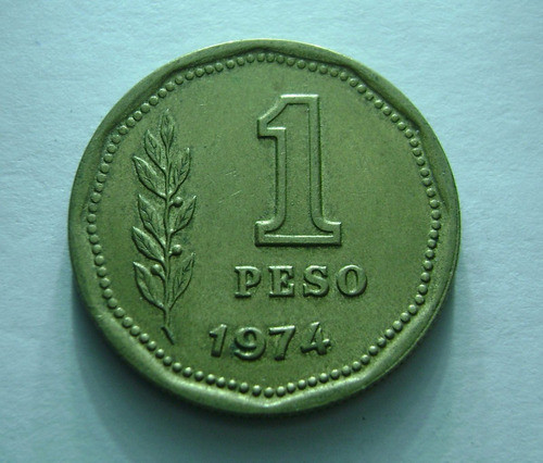 Moneda Argentina 1 Peso 1974 Peron Isabel Triple A Boedo 0
