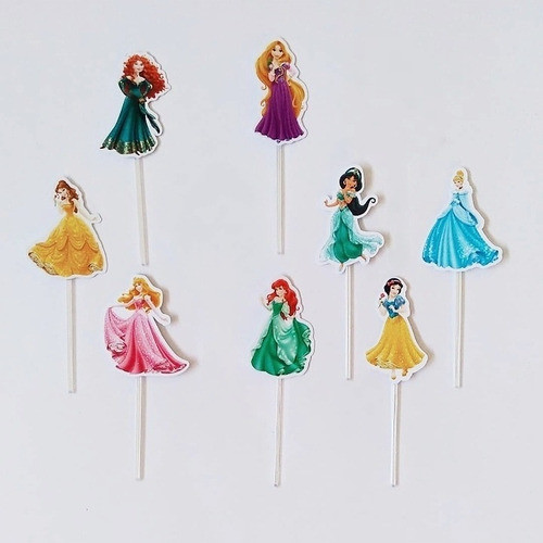 15 Toppers Para Cupcakes / Muffins Princesas (cuerpo Entero) 0