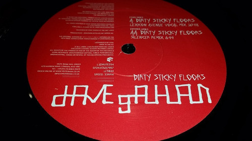 Dave Gahan Dirty Sticky Floors Vinilo Maxi Excelente Europe 1
