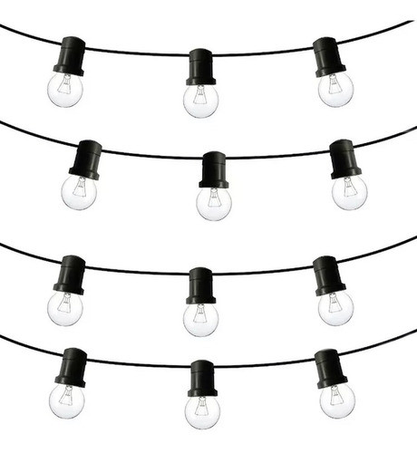 Guirnalda Luces Deco Tira 15 Mts + Lamparas 15w Claras 0