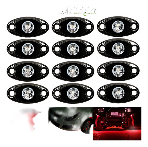 12 X 9w Rojo Cree Led Luz De Roca Para Jeep Marina Wrangler 0