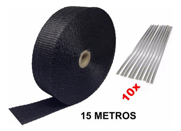 Fita Térmica Termotape  Escapamento 15 Metros + 10 Zip Tie 1