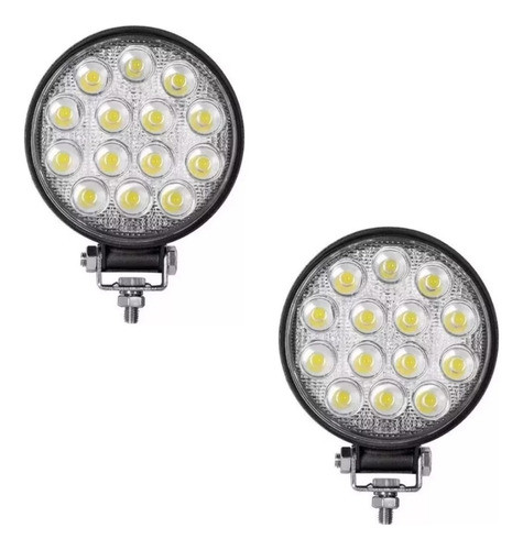 Faro Auxiliar 14 Leds X2 48w 12/24v Auto Moto 4x4 Universal 0