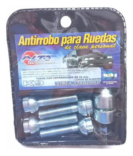 Bulón Antirrobo P/ Volkswagen Largo P/separador 20mm 0