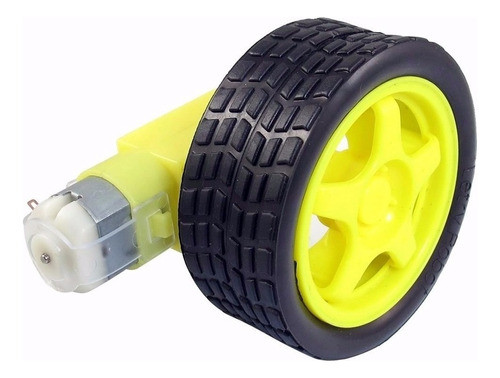 Motor Caja Reductora Dc 3v A 6v Rueda Goma Arduino Robotica 0