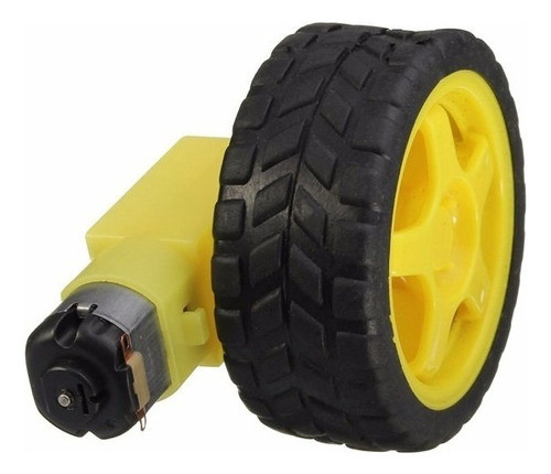 Motor Caja Reductora Dc 3v A 6v Rueda Goma Arduino Robotica 1