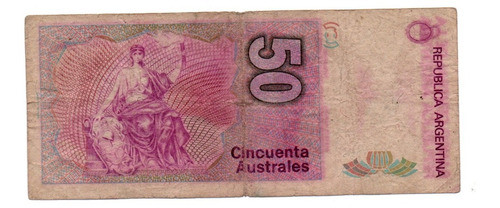 Argentina Billete 50 Australes Bottero 2830 Serie A Año 1987 1