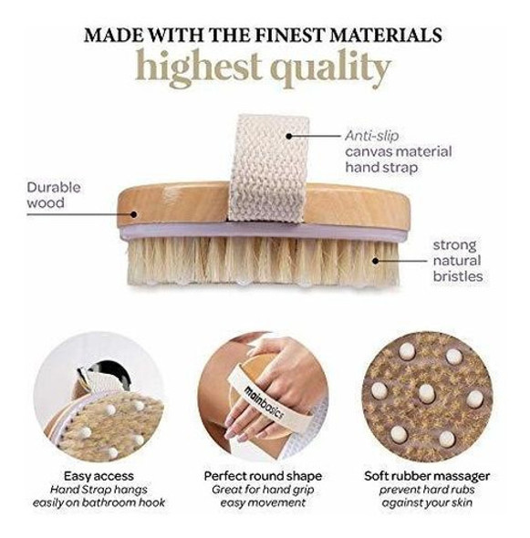 Cepillo Corporal Seco De Cerdas Naturales Exfoliante 1