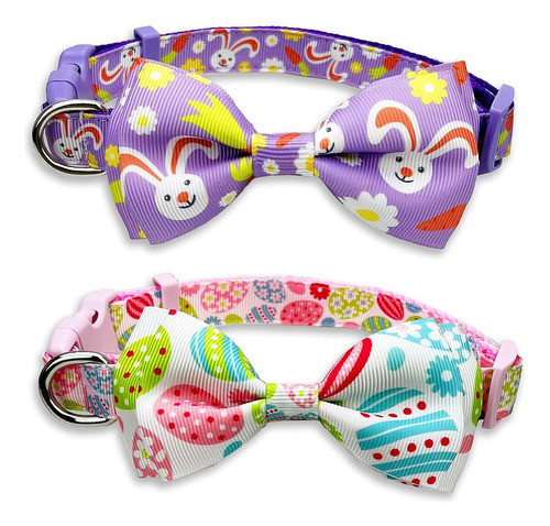 Collar De Perro De Pascua Con Pajarita, Paquete De 2 Huevos 0