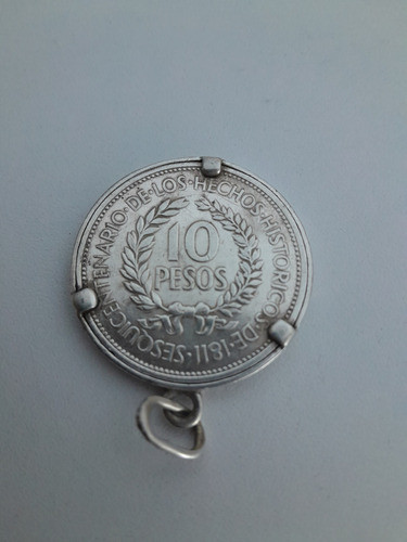 Moneda De Uruguay Engarzada De Plata 1