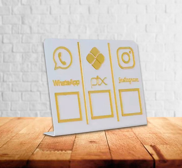 Display  Acrílico 3 Qr Code | Pix, Whatsapp E Instagram 0