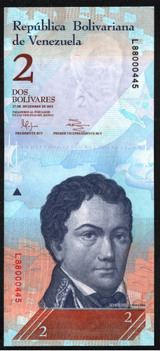 Venezuela Billete De 2 Bolívares Del Año 2012 - Sin Circular 1