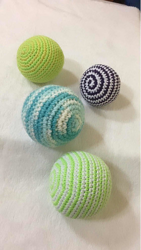 Pelotas Esferas En Crochet. Juguete Didáctico Con/sin Sonido 1