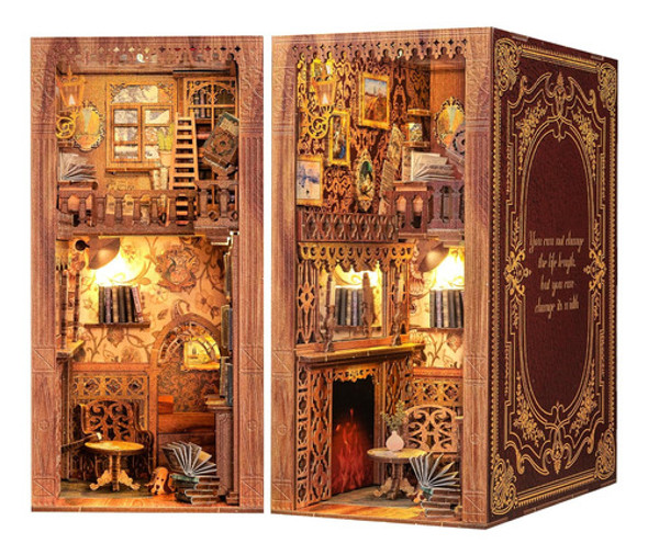 Kit De Casa De Libros Diy Para Adultos Con Estante De Madera 0