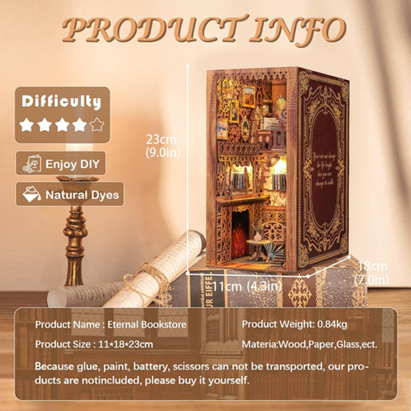 Kit De Casa De Libros Diy Para Adultos Con Estante De Madera 1