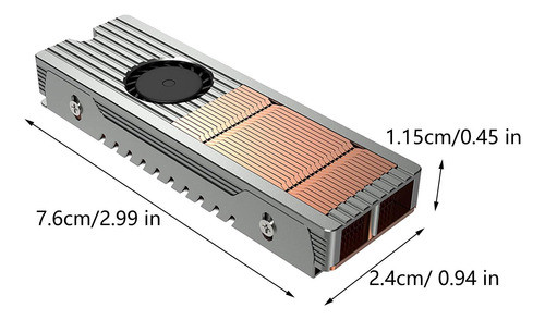 Dissipador De Calor Ssd M.2-8 Estrutura De Alumínio De 1