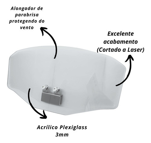 Defletor Parabrisa Para Moto Modelo Universal - Cristal 1