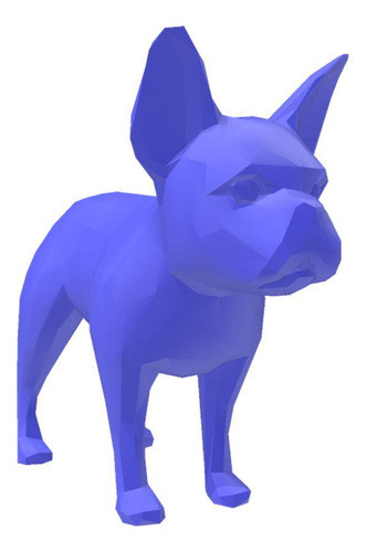 Bulldog Francês Orelha Em Pé Geométrico Decoração 3d Low 0