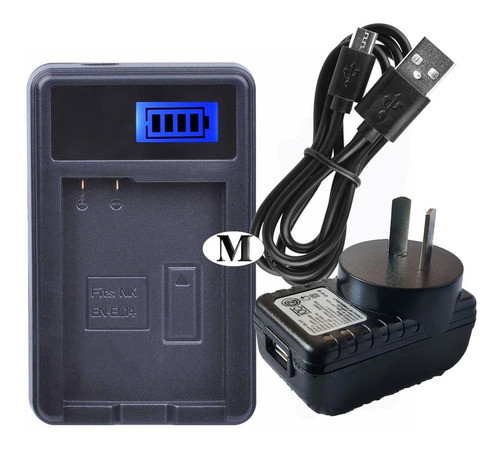 Cargador De Bateria Lcd A 220v P/ Nikon En-el14 D3200 D3300 0