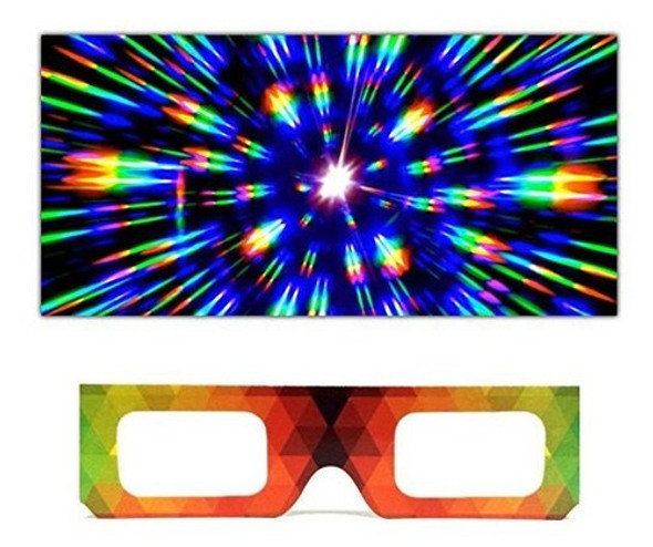 Glofx Glassboard Diffraction Glasses - Geometric Rainbow (10 0