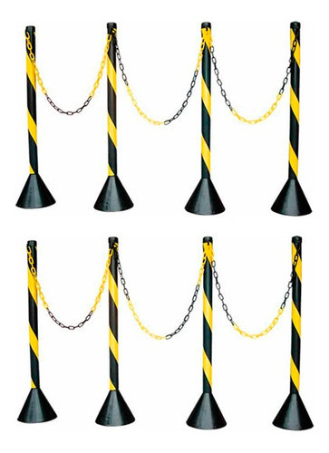 Pedestal Zebrado Com 4 Unidade Mais 4 Metros De Corrente 1