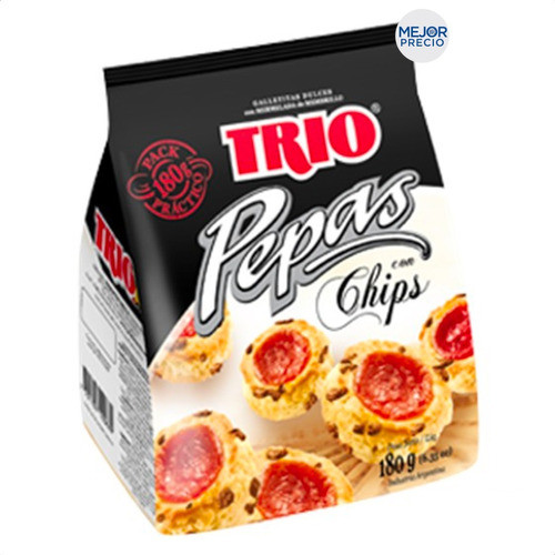 Galletitas Trio Pepas Chips Con Membrillo X12 - Mejor Precio 1