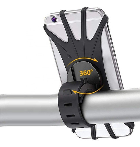 Soporte Porta Celular Bici Moto Manubrio Silicona Prem E 0