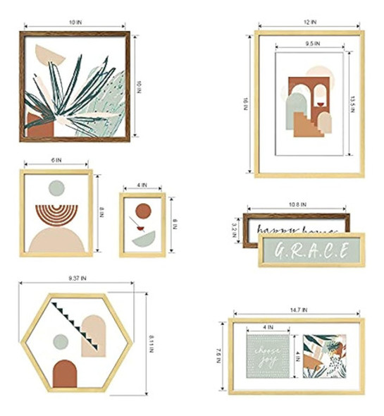 Artbyhannah 8 Pack Abstract Gallery Wall Frame Set Con Plant 1