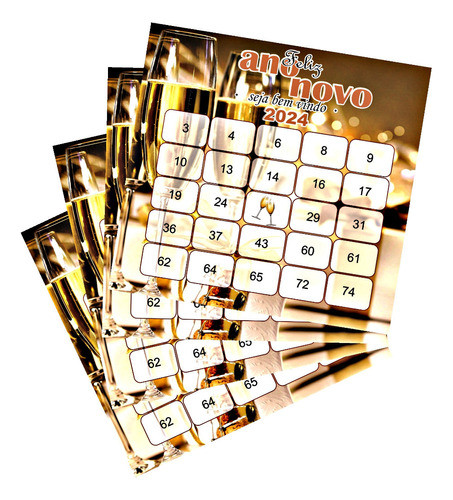 60 Cartelas De Bingo De Ano Novo - 003 - Arte Digital - Pdf 0