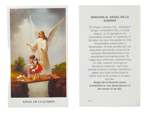 Estampas Angel De La Guarda Santo Santoral Virgen X 100 Un 0