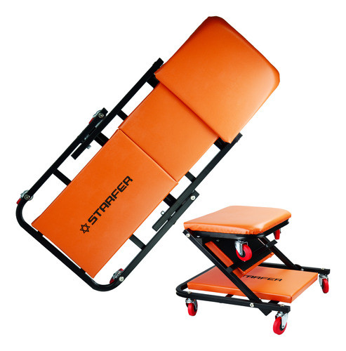 Carrinho Esteira Vira Banqueta Dobrável P/ Mecânico 2 Em 1 0