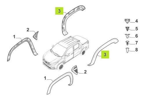 Fender Tras. Der. -original- Fiat Strada Volcano 1.3cc 2020- 0