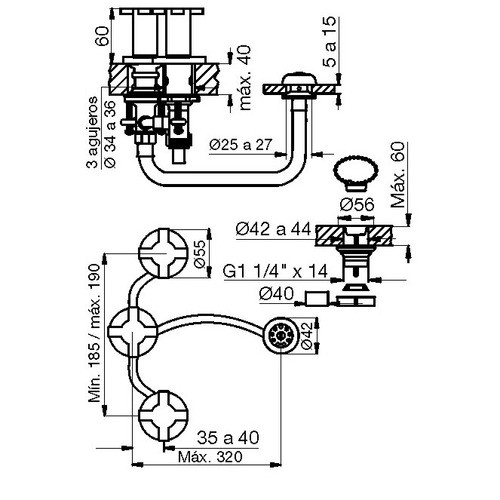 Grifería Fv Alerce Bidet Con Transferencia Cromada Baño 1