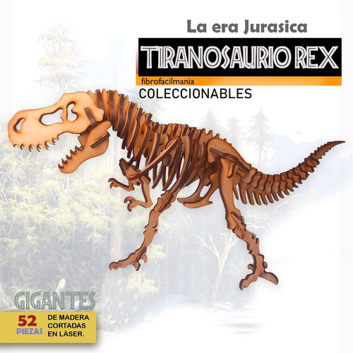 Dinosaurio P/armar 3d En Fibro Fácil Tiranosaurio-rex 0