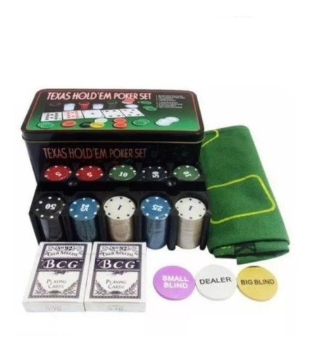 Kit Maleta De Poker Com 200 Fichas Texas Holdem + 2 Baralhos 0