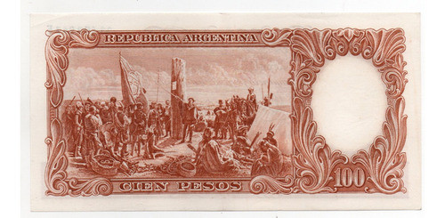 Billete Argentina 100 Pesos Moneda Nacional Bottero 2081 Ex+ 1