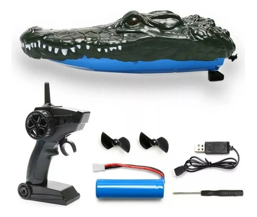 Barco Lancha 2 Em 1 Cabeça De Jacaré Controle Remoto 0