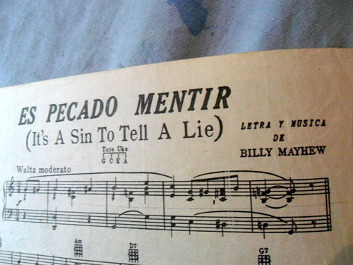 Es Pecado Mentir, Billy Mayhew, Partitura 1
