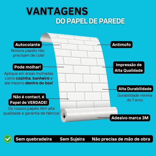 Azulejo Adesivo Autocolante Lavável Metro White Branco 1