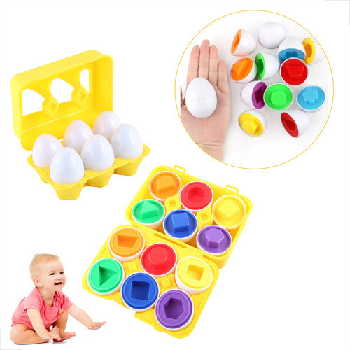 Brinquedo Infantil Montessori Caixa Ovos Encaixar Formas Cor 0