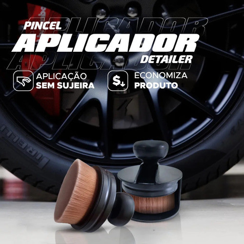 Pincel Aplicador De Pretinho Para Pneu Carro Detailer 1