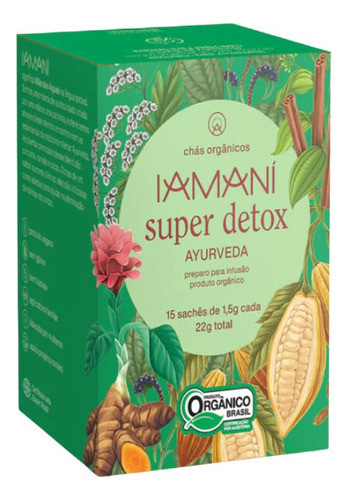Chá Orgânico Super Detox Ayurveda Iamani Cúrcuma - 15 Saches 0