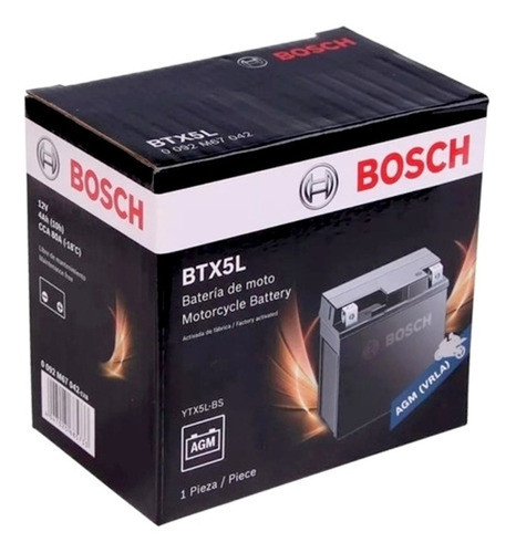 Bateria Bosch Btx5l Para Ktm 450 / 525 Y Kymco Top Boy 100 1